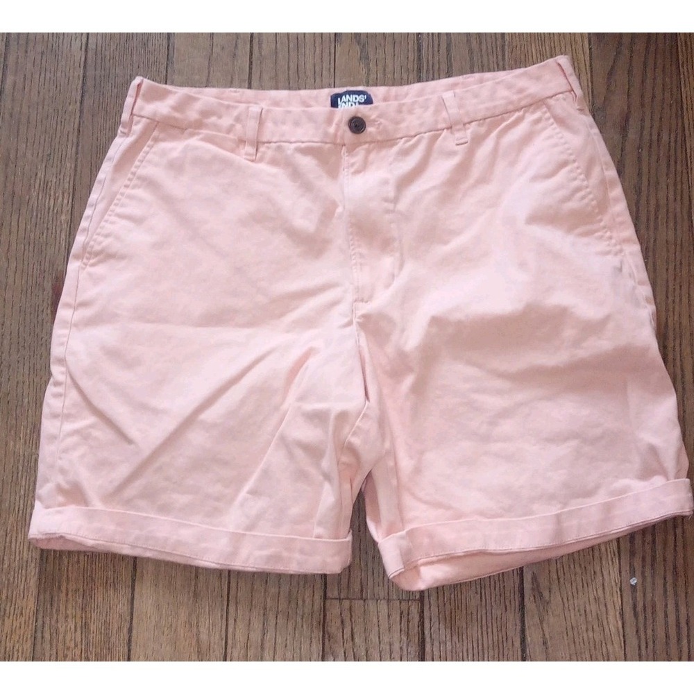 Lands End Shorts Mens Sz 36 Peach Traditional‎ Fit Casual Everyday Golf Preppy